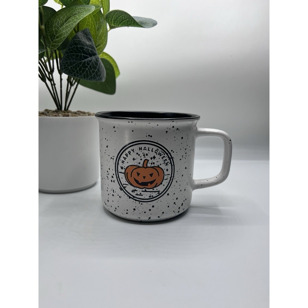Boston Warehouse Happy Halloween Pumpkin Speckled Coffee Mug Spooky 14 Oz Rustic